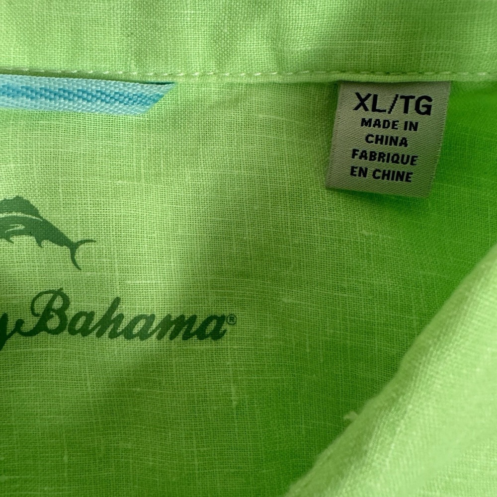 Tommy Bahama Shirt Mens XL Green Linen Beach Summer Island Hawaiian - Picture 4 of 13